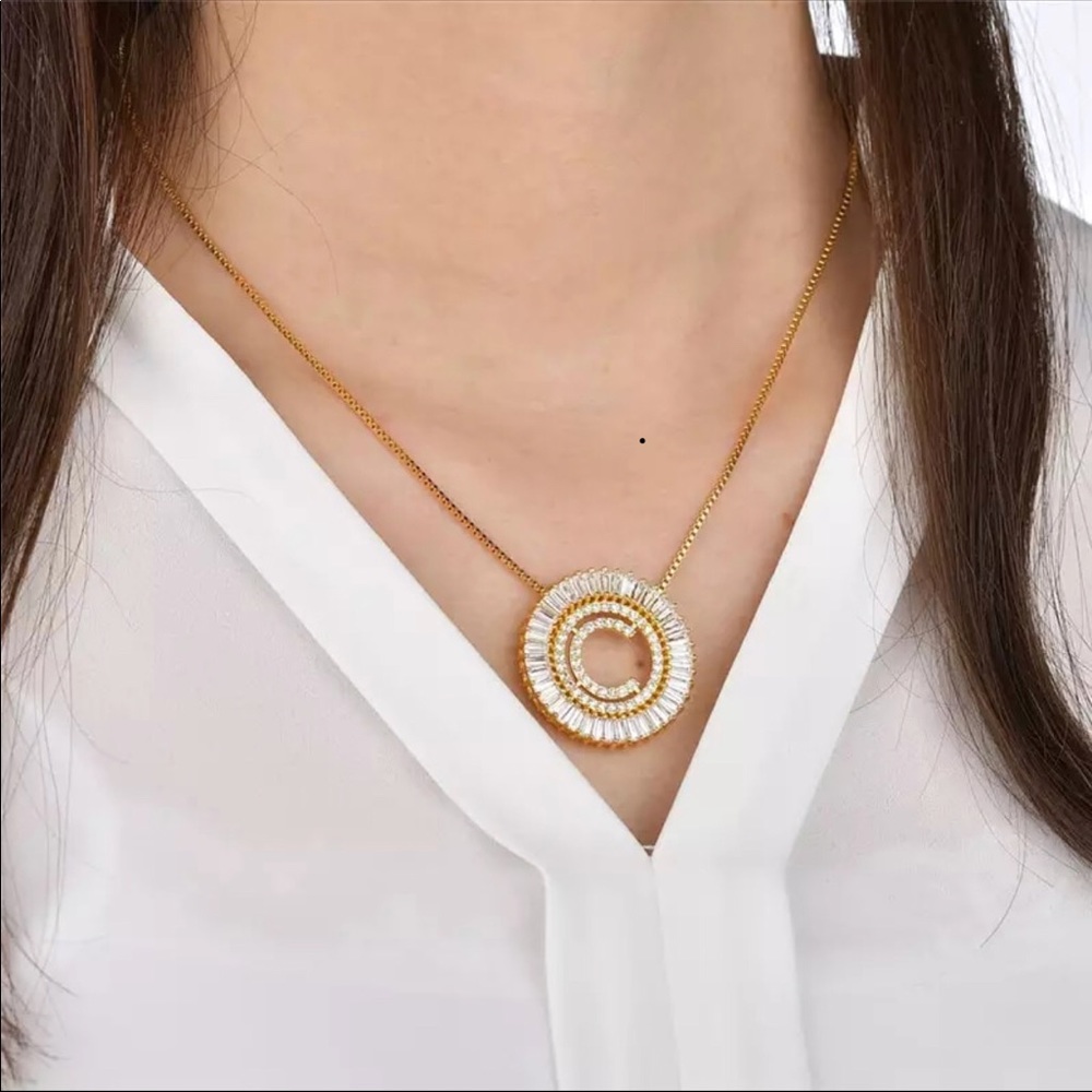 New 18k gold plated letter necklace